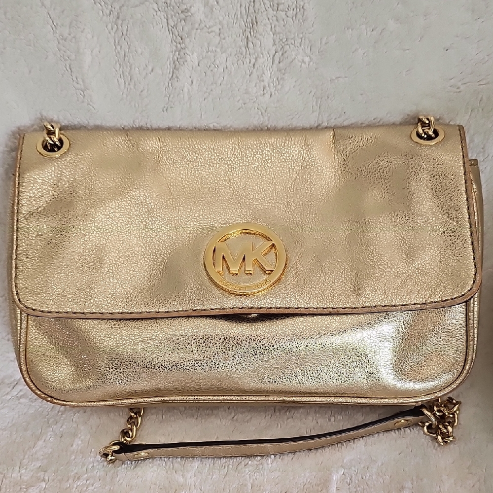 Michael Kors Metallic Gold Crossbody Bag